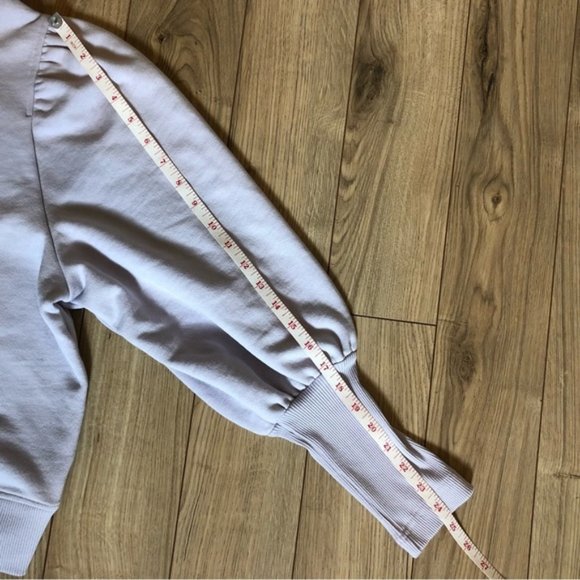 Womens Maison dAmélie balloon sleeve pale lilac sweatshirt size L - Picture 11 of 11